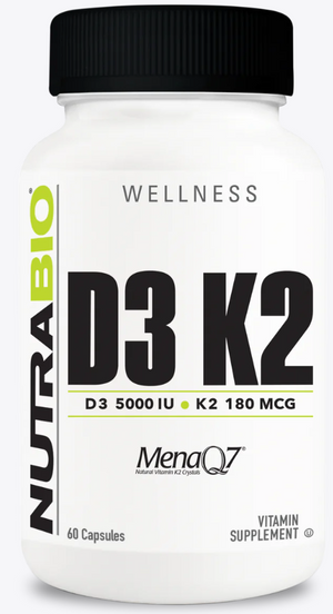 Nutrabio Vitamin D3 K2 (5000 IU D3, 180 MCG K2)